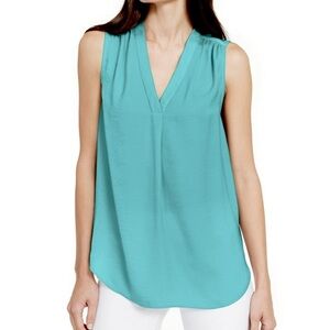 Adrienne Vittadini Aqua V-Neck Blouse
